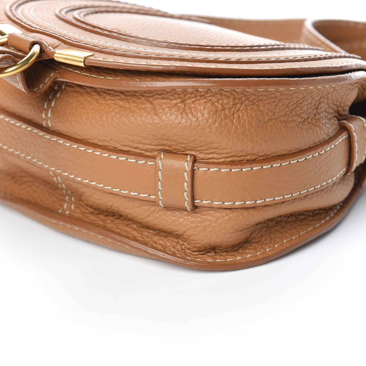 Chloe Calfskin Mini Marcie Round Crossbody Bag Nut 6 of 10