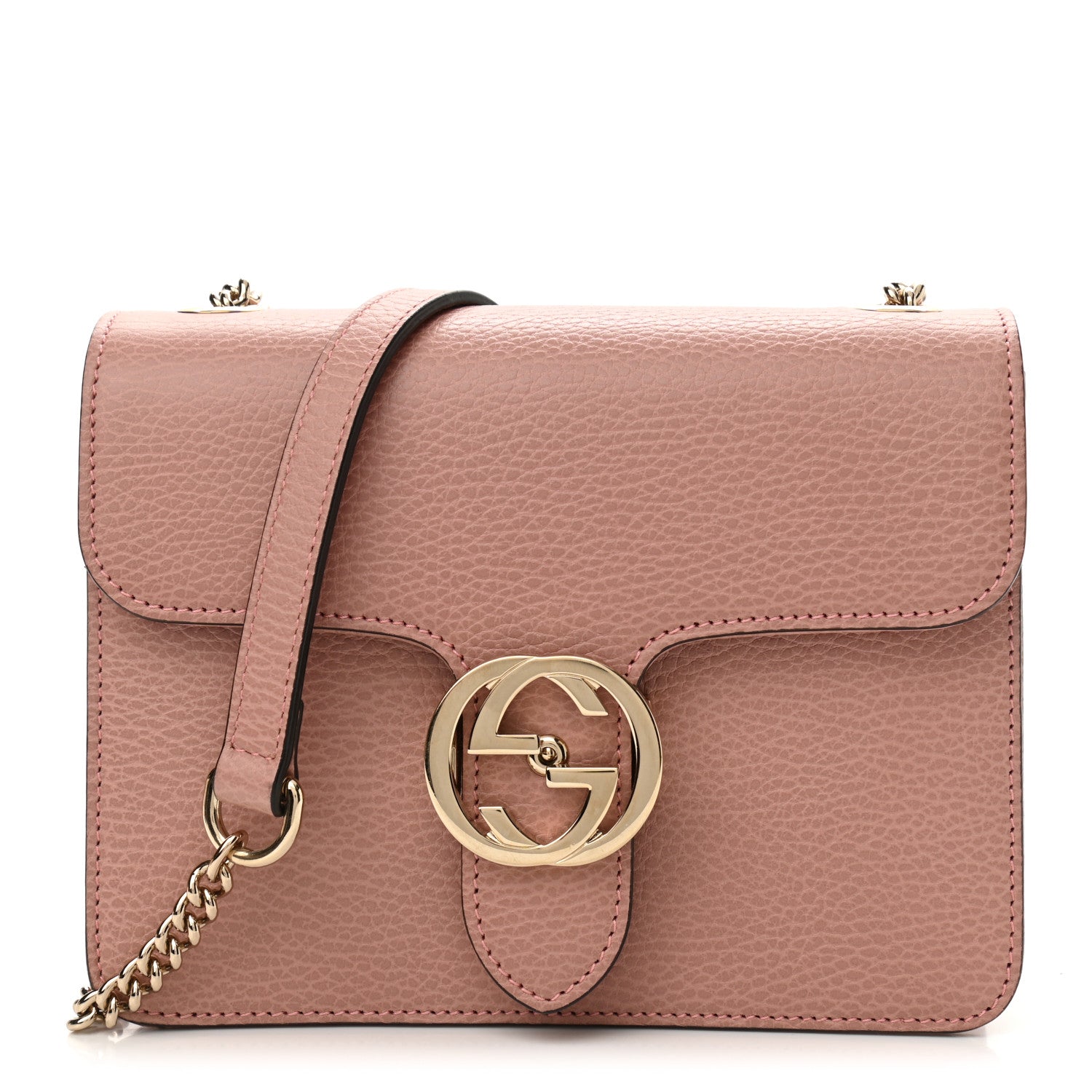 Gucci Dollar Calfskin Small Interlocking G Shoulder Bag Soft Pink 1 of 10