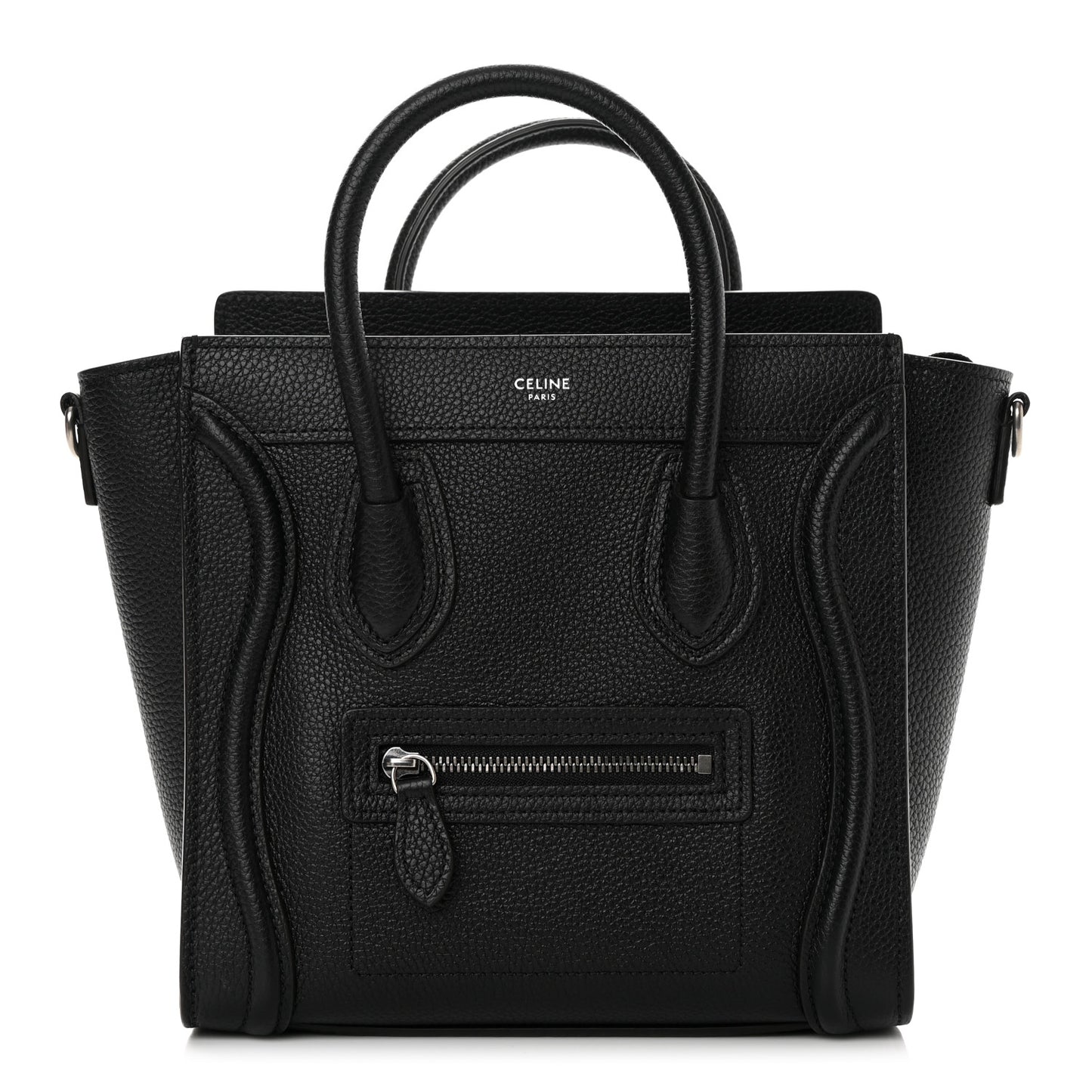 Drummed Calfskin Nano Luggage Black