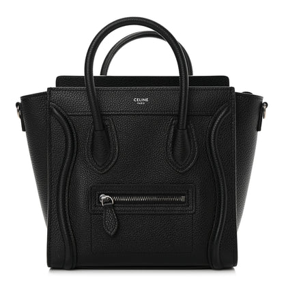 Celine Drummed Calfskin Nano Luggage Black 1 of 11