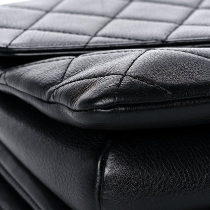 Chanel Calfskin Quilted Small Gold Top Handle Flap Black 10 of 15