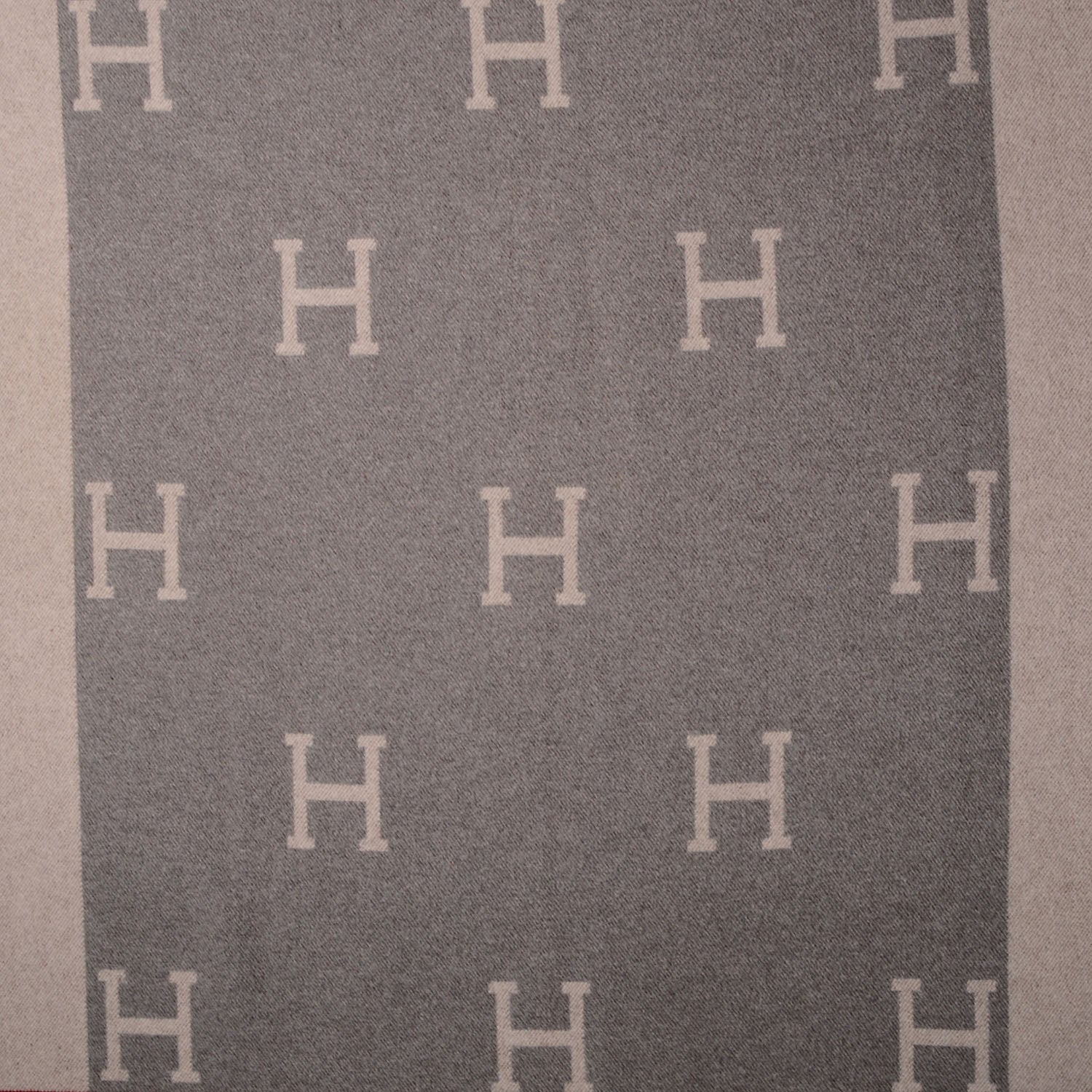 Hermes Wool Cashmere Signature Avalon Blanket Grey 1 of 6