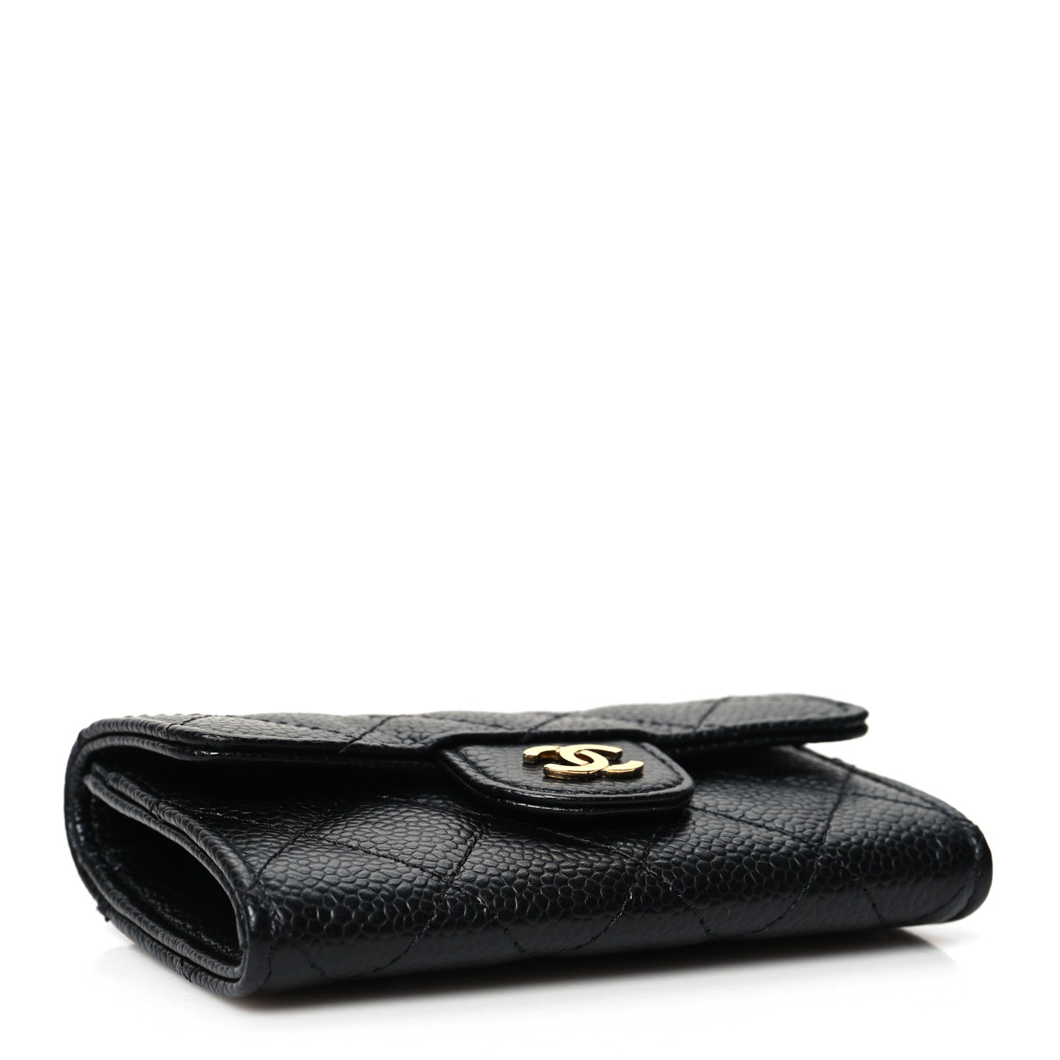Chanel Caviar Quilted Flap Card Holder Wallet Black 4 of 12