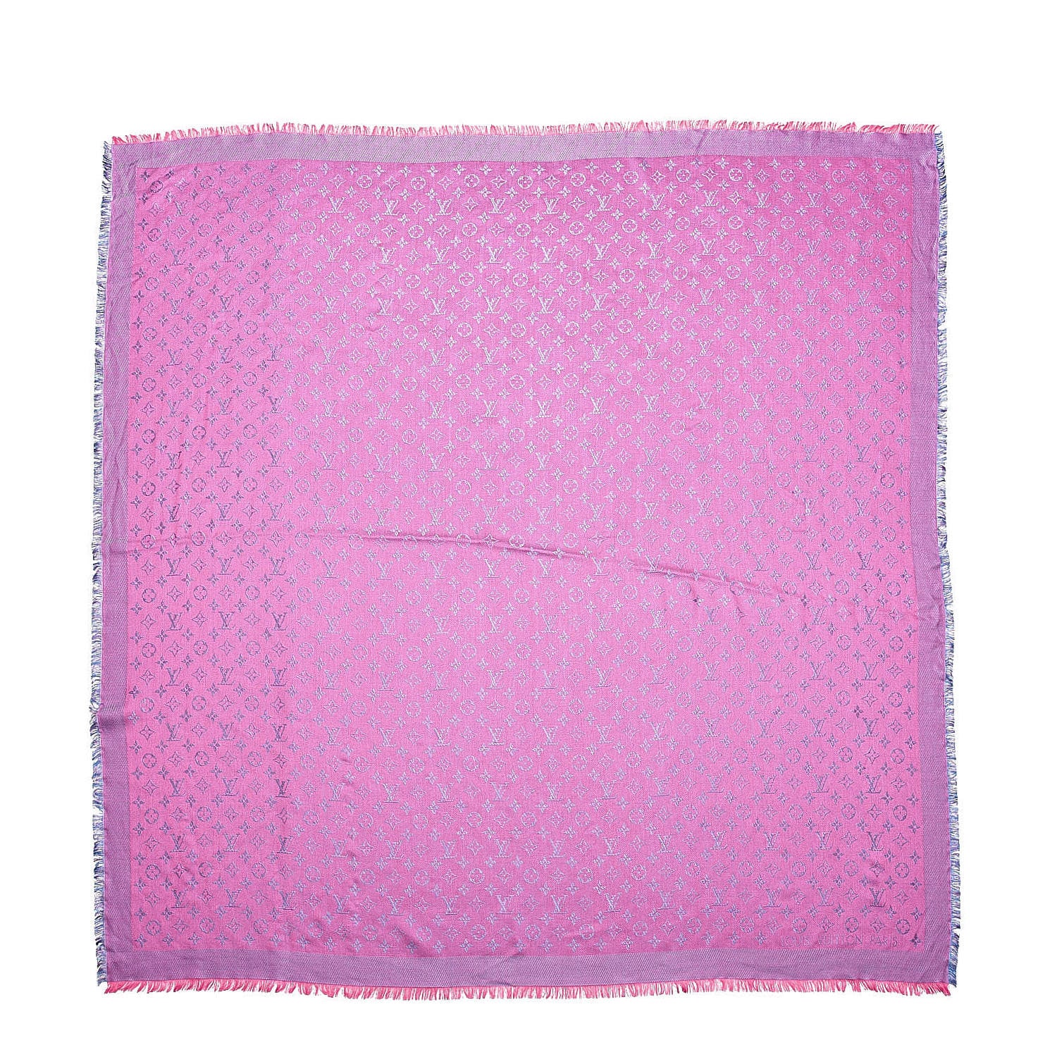 Louis Vuitton Wool Silk Monogram Rainbow Shawl Rose Corail 1 of 4