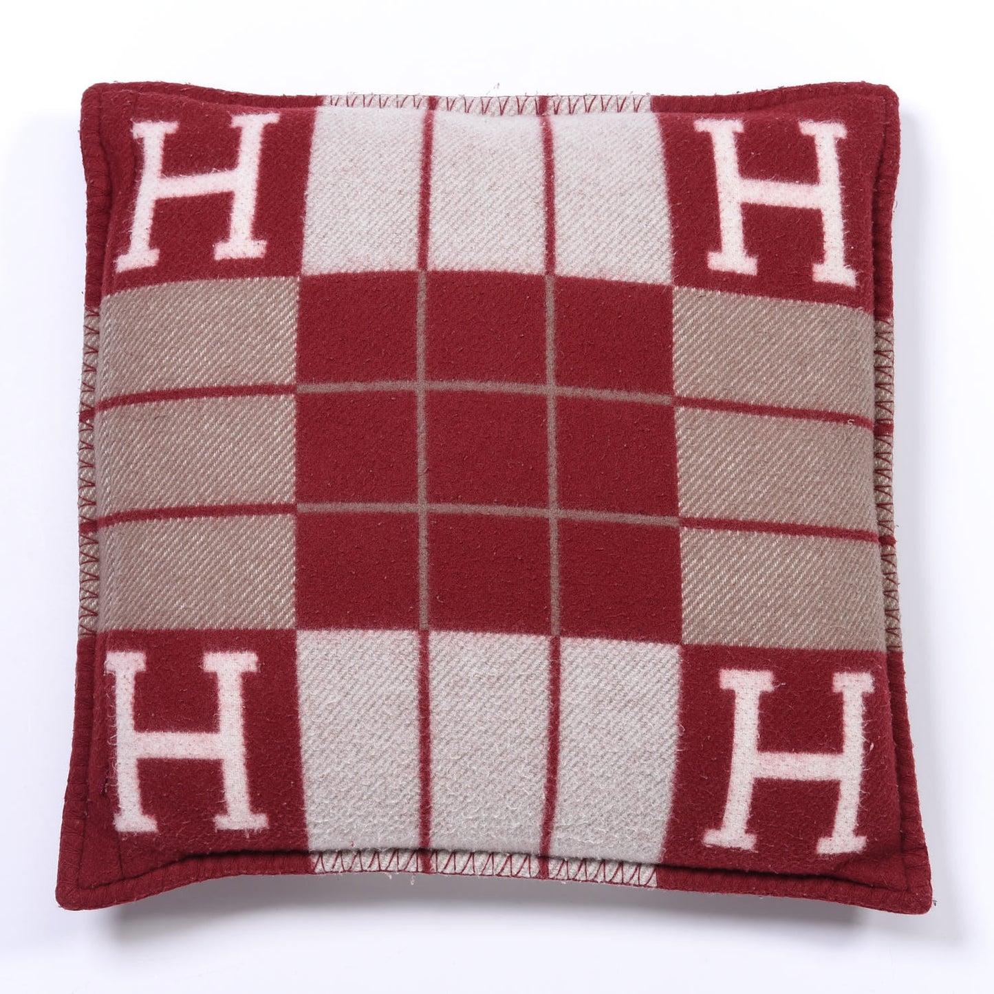 Wool Cashmere Avalon III Pillow PM Ecru Rouge