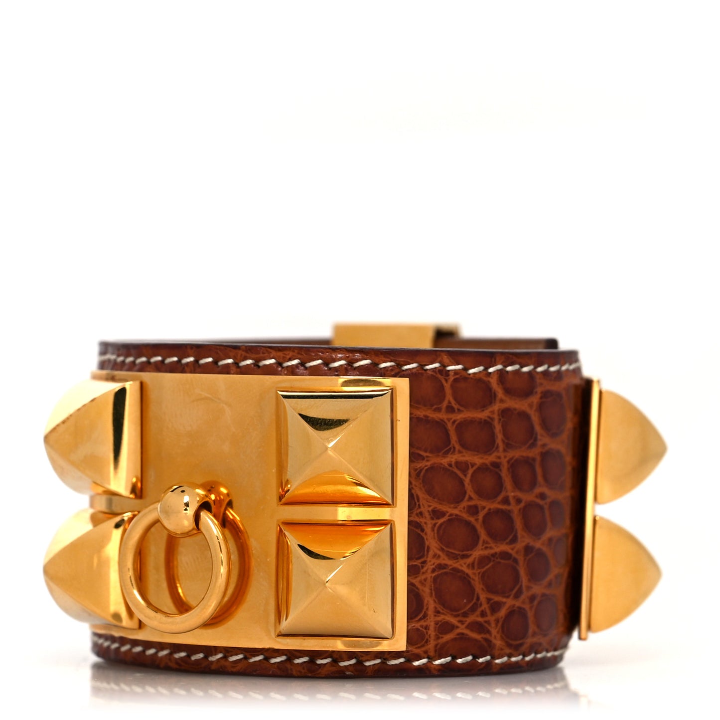 Shiny Alligator Collier De Chien CDC Bracelet S Fauve