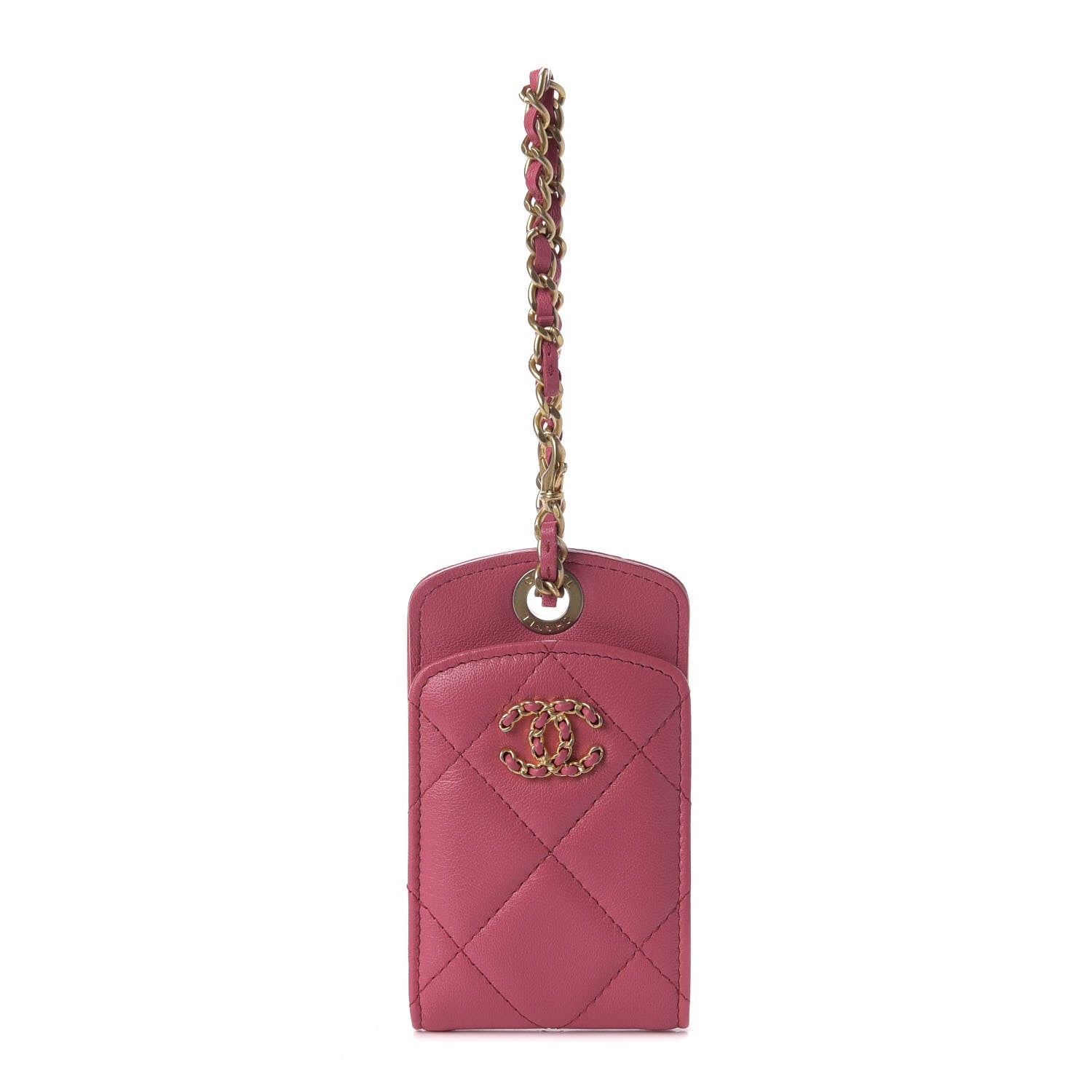 Chanel Lambskin Quilted Chanel 19 Luggage Tag Pink 1 of 8