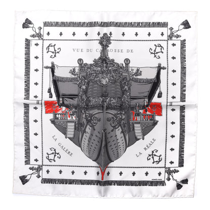 Hermes Silk Vue Du Carosse De La Galere La Reale Pocket Square Scarf 1 of 3