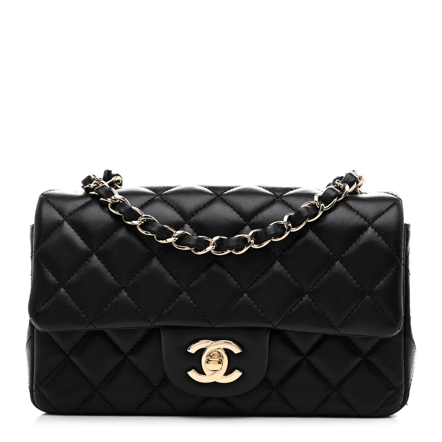 Chanel Lambskin Quilted Mini Rectangular Flap Black 1 of 11