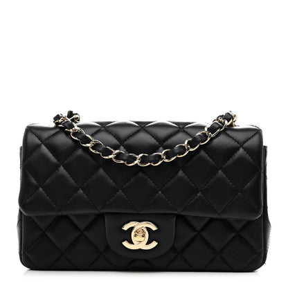 Chanel Lambskin Quilted Mini Rectangular Flap Black 1 of 11