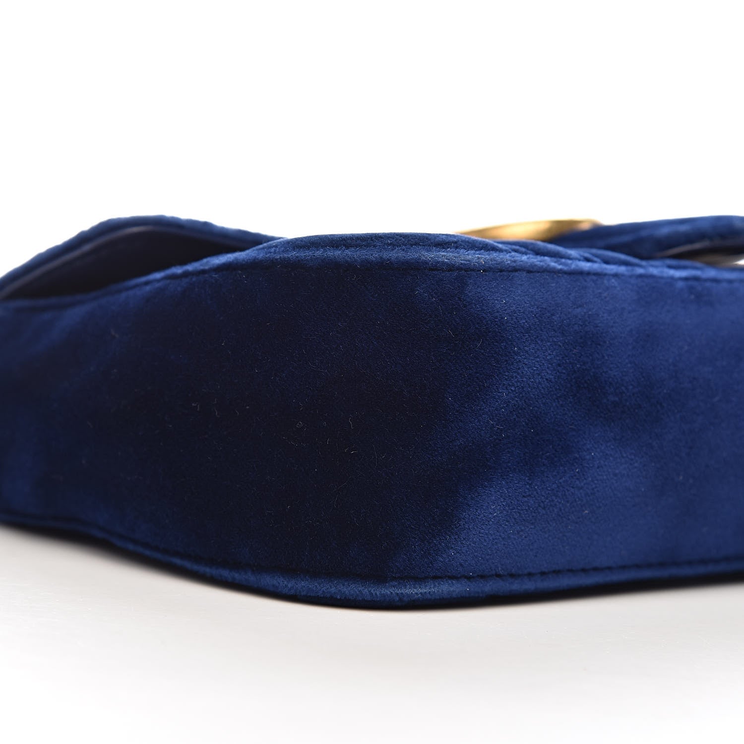 Gucci Velvet Matelasse Mini GG Marmont Shoulder Bag Cobalt Blue 9 of 11
