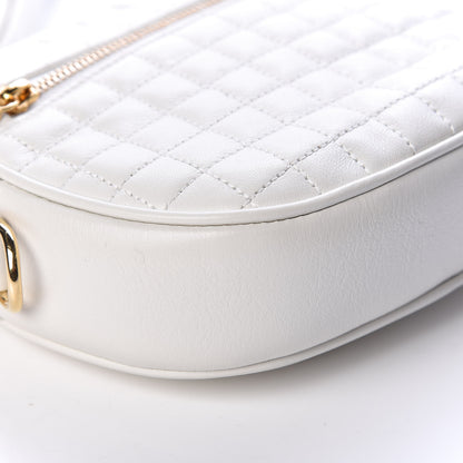 Celine Calfskin Quilted Small C Charm Bag White 10 of 11