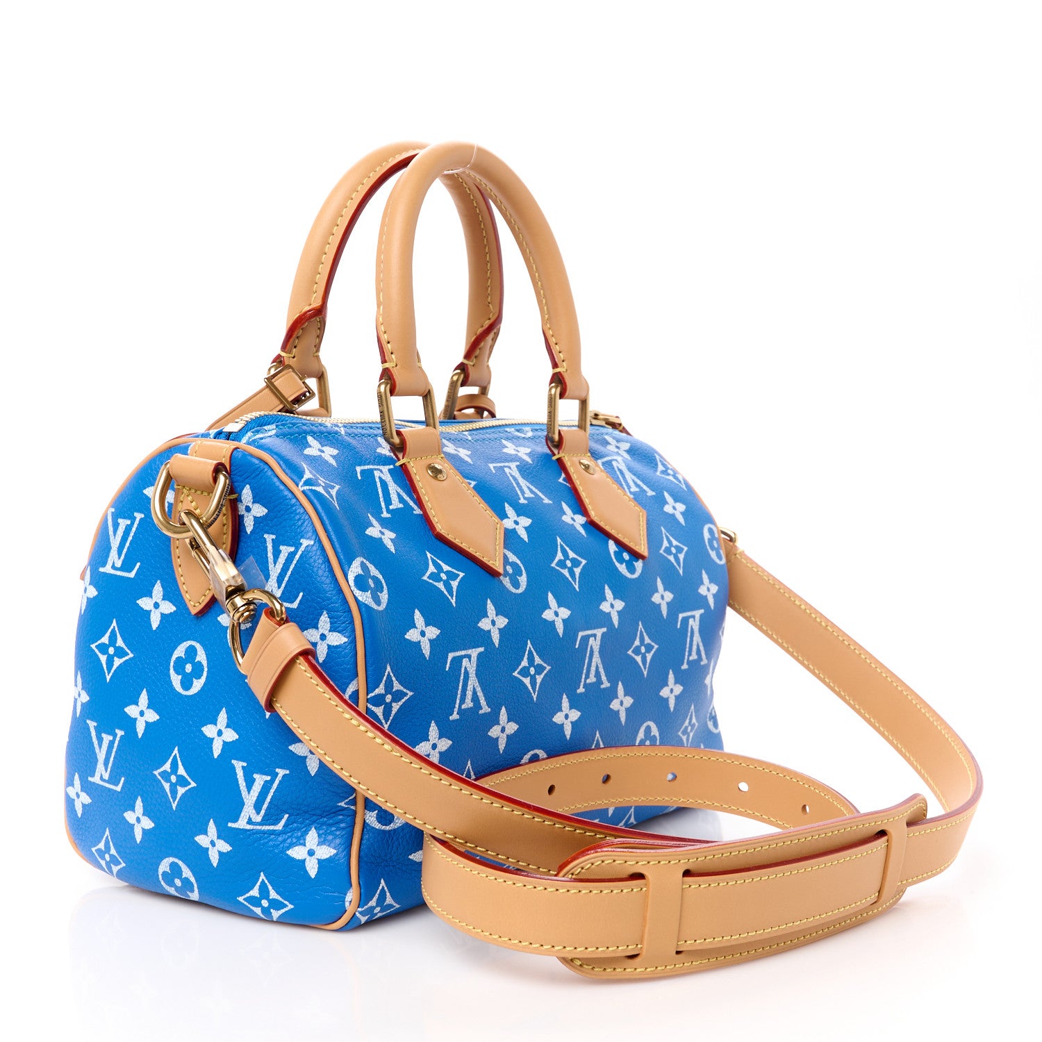 Louis Vuitton Calfskin Monogram Speedy P9 Bandouliere 25 Blue 4 of 16