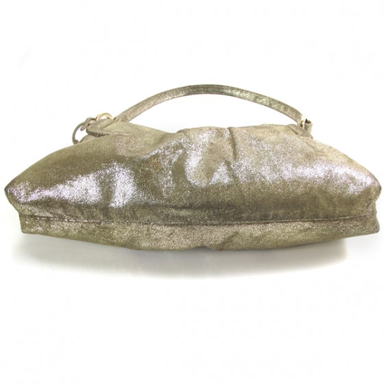 Metallic Calfskin Chef Shoulder Bag Gold