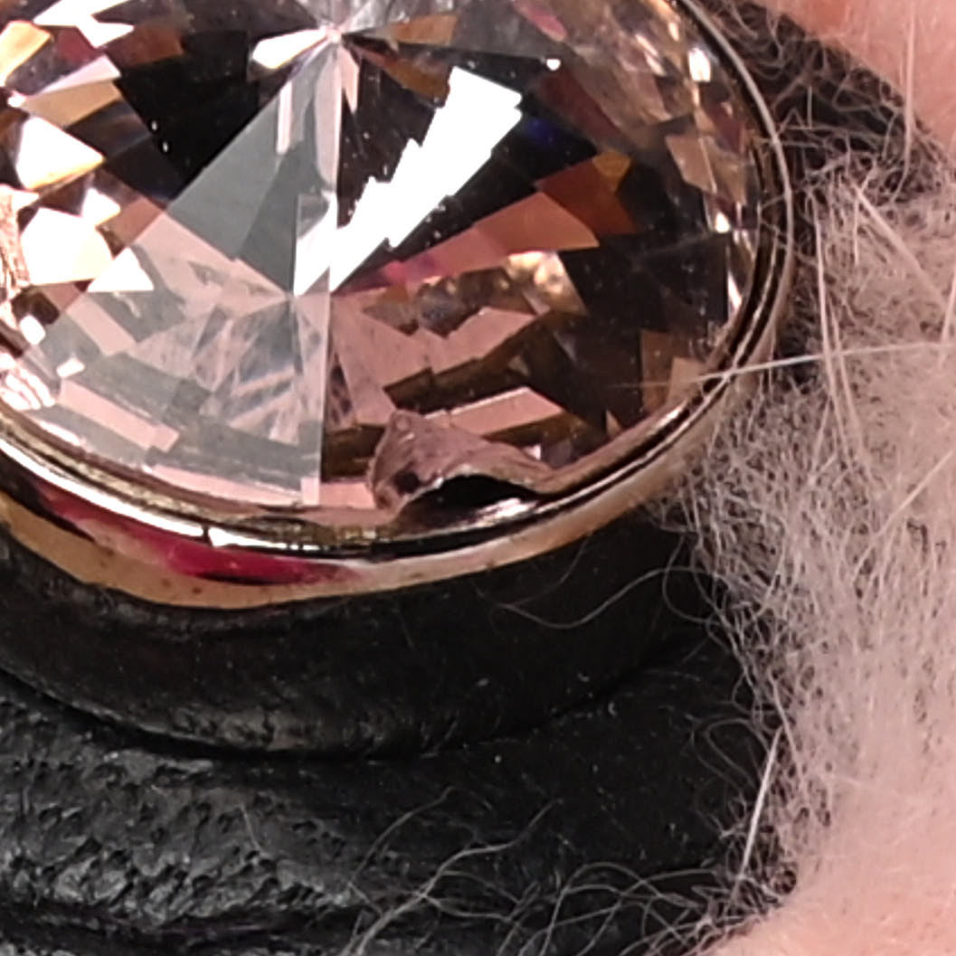 Alpaca Mink Fur Crystal Faces Micro Bag Bug Charm Fuchsia