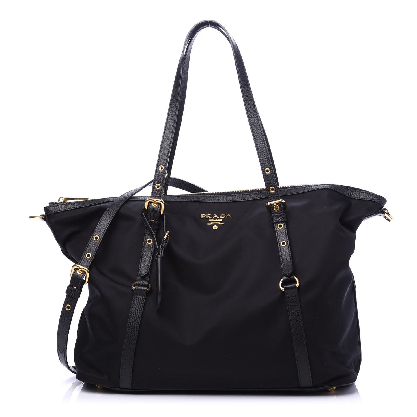 Tessuto Nylon Saffiano Tote Black