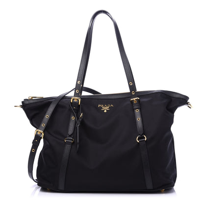 Prada Tessuto Nylon Saffiano Tote Black 1 of 10
