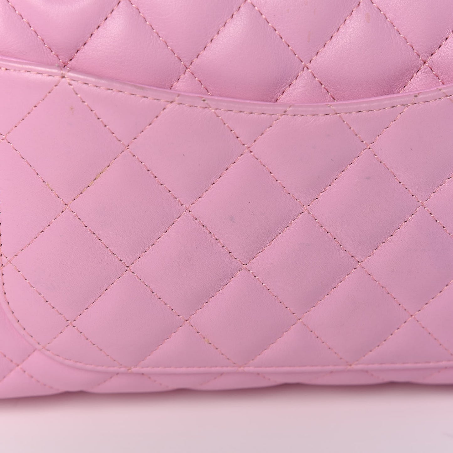 Calfskin Quilted Large Cambon Bowler Pink Black