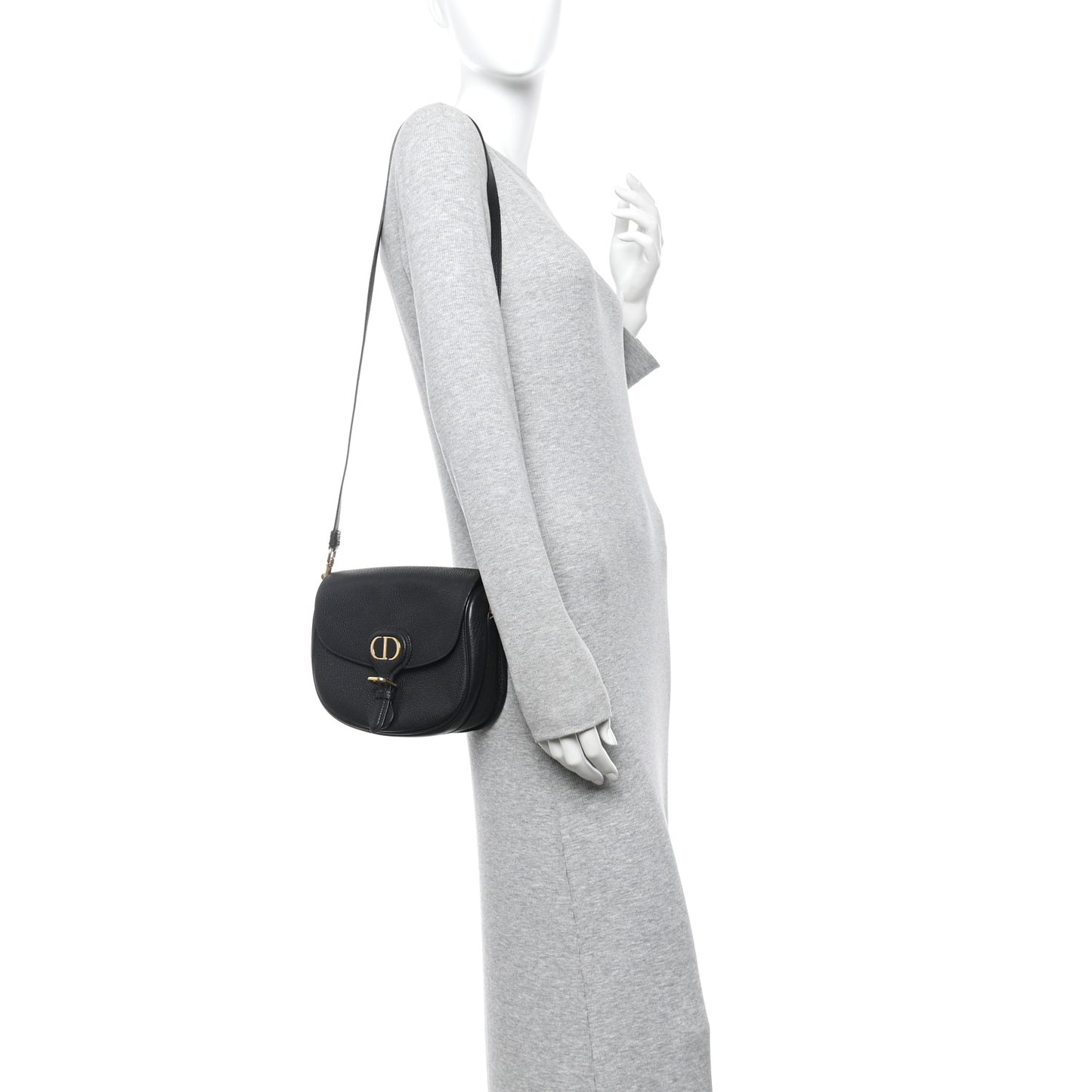 Grained Calfskin Medium Bobby Flap Black