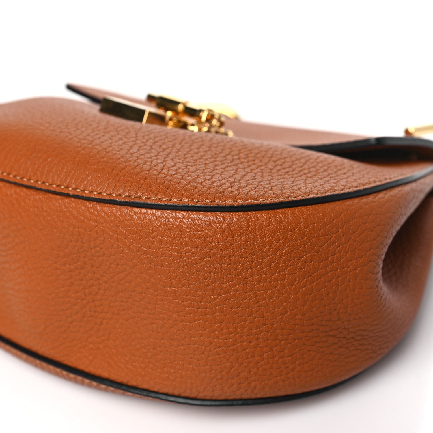 Chloe Grained Lambskin Mini Drew Shoulder Bag Caramel 10 of 12