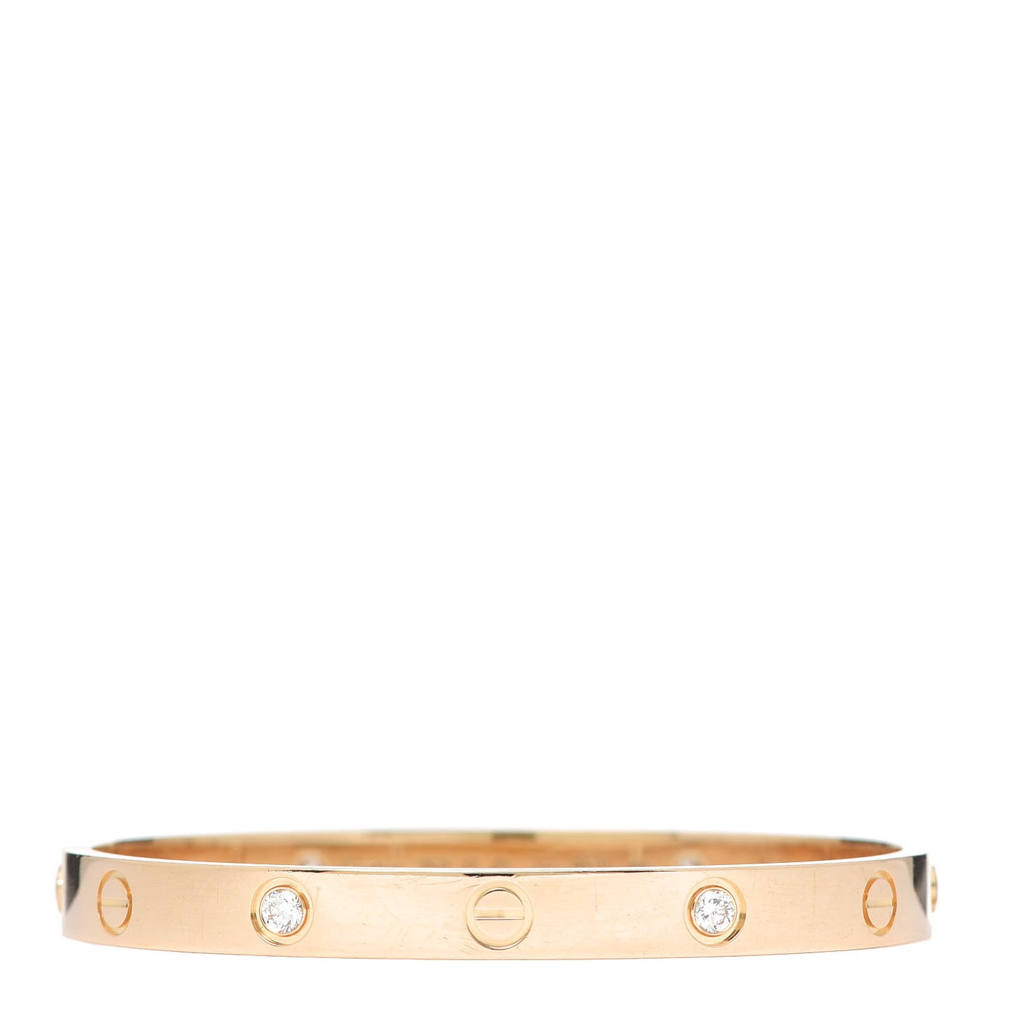 18K Yellow Gold 4 Diamond LOVE Bracelet 17
