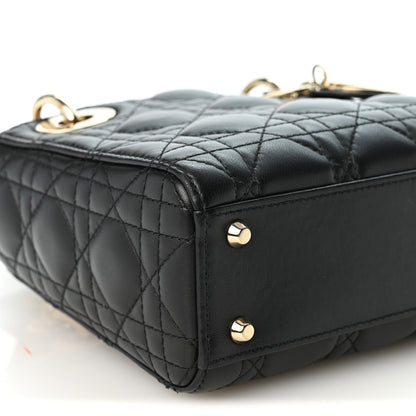 Christian Dior Lambskin Cannage Mini Lady Dior Black 9 of 10