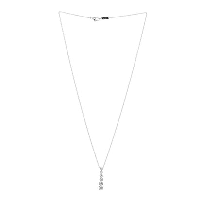 Tiffany Platinum Diamond Jazz Graduated Drop Pendant Necklace 3 of 5