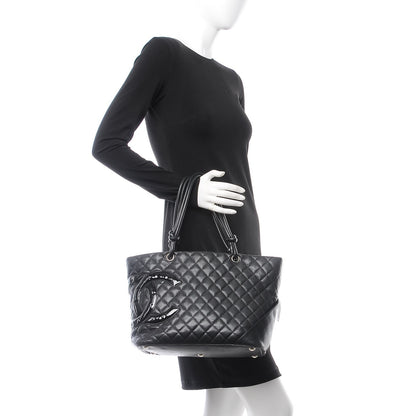 Chanel Calfskin Quilted Large Cambon Tote Black 2 of 25