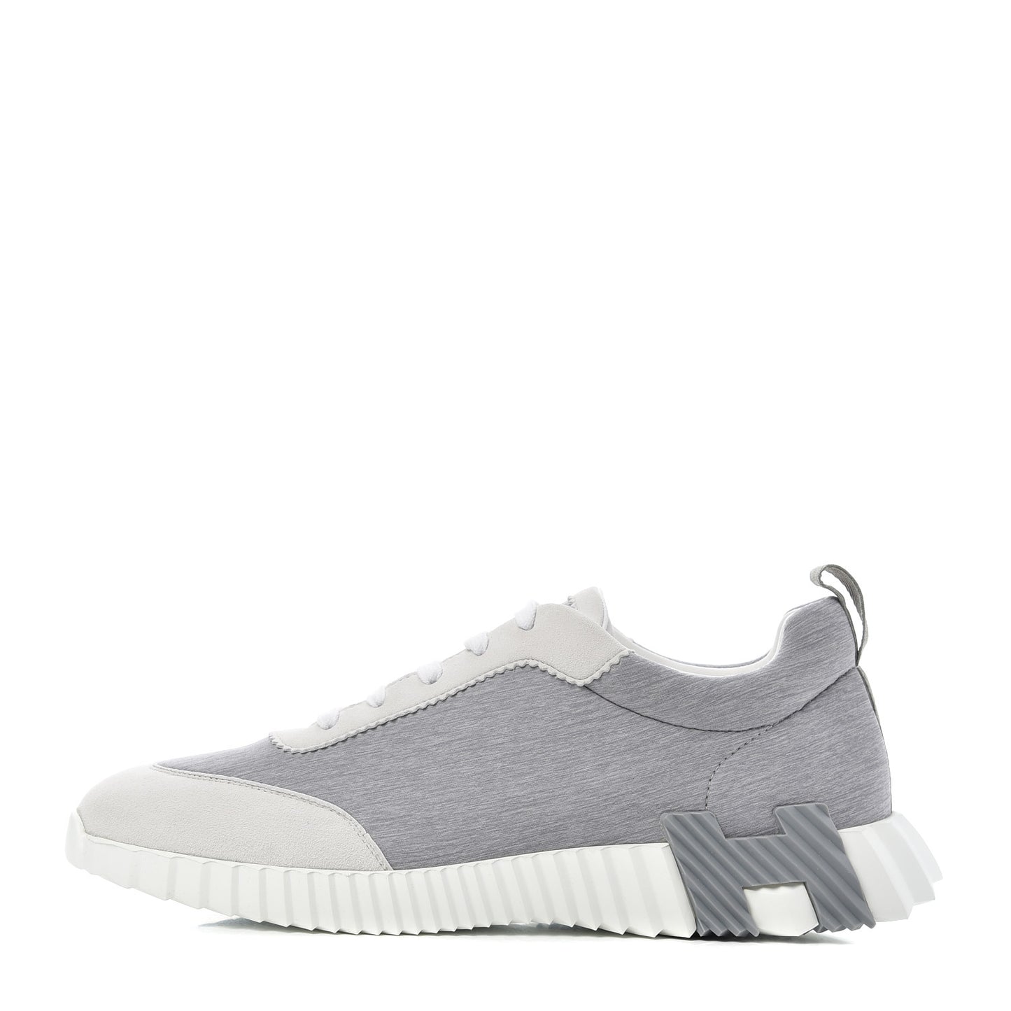 Technical Canvas Suede Goatskin Mens Bouncing Sneakers 44 Gris White