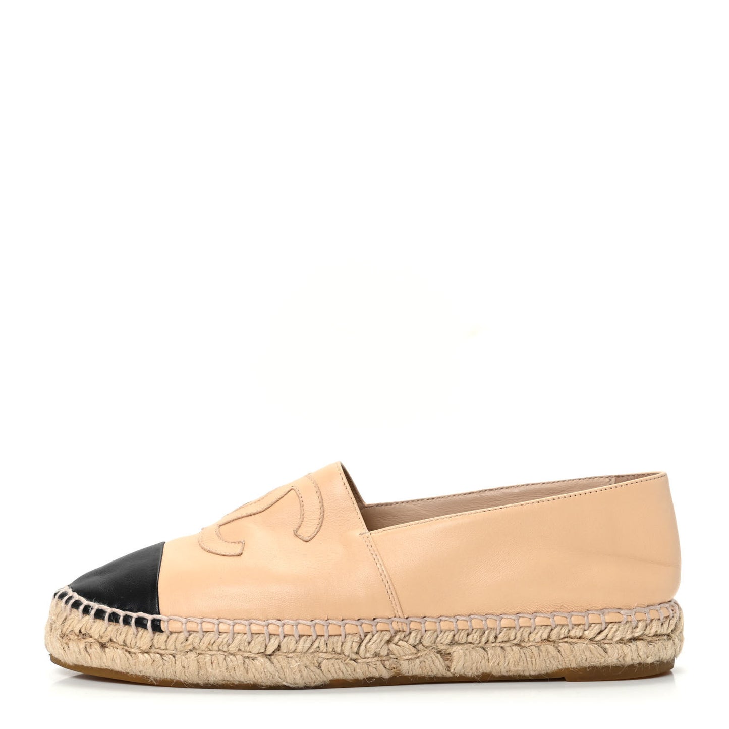 Lambskin CC Espadrilles 38 Beige Black