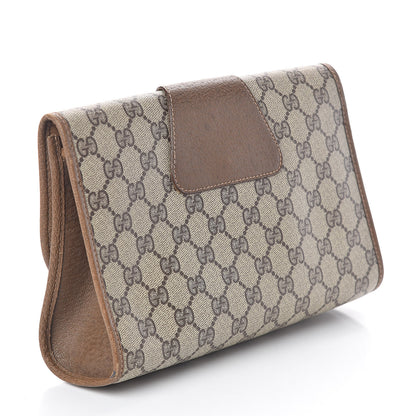 Gucci Coated Canvas Monogram Web Clutch Brown 3 of 11