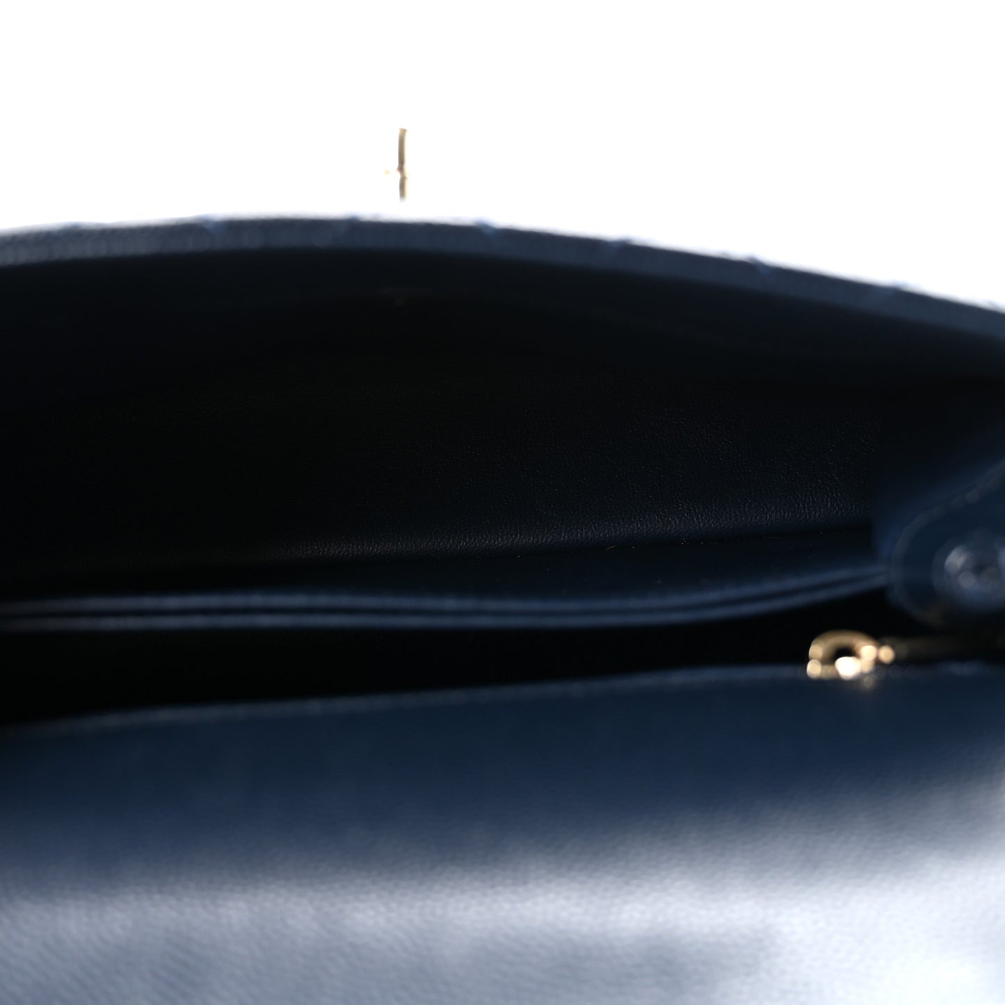 Caviar Quilted Lizard Embossed Mini Coco Handle Flap Navy Blue