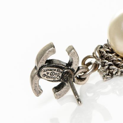 Chanel Ruthenium Pearl CC Drop Earrings 3 of 5