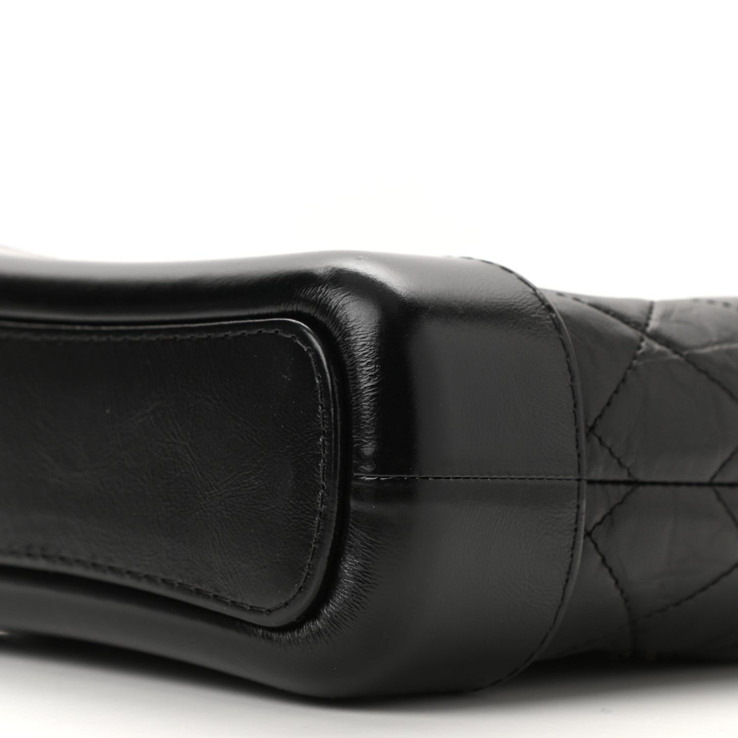 Aged Calfskin Quilted Small Gabrielle Hobo Black