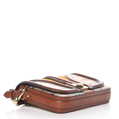 Burberry Haymarket Check Suede Small Brickfield Crossbody Butternut 4 of 14