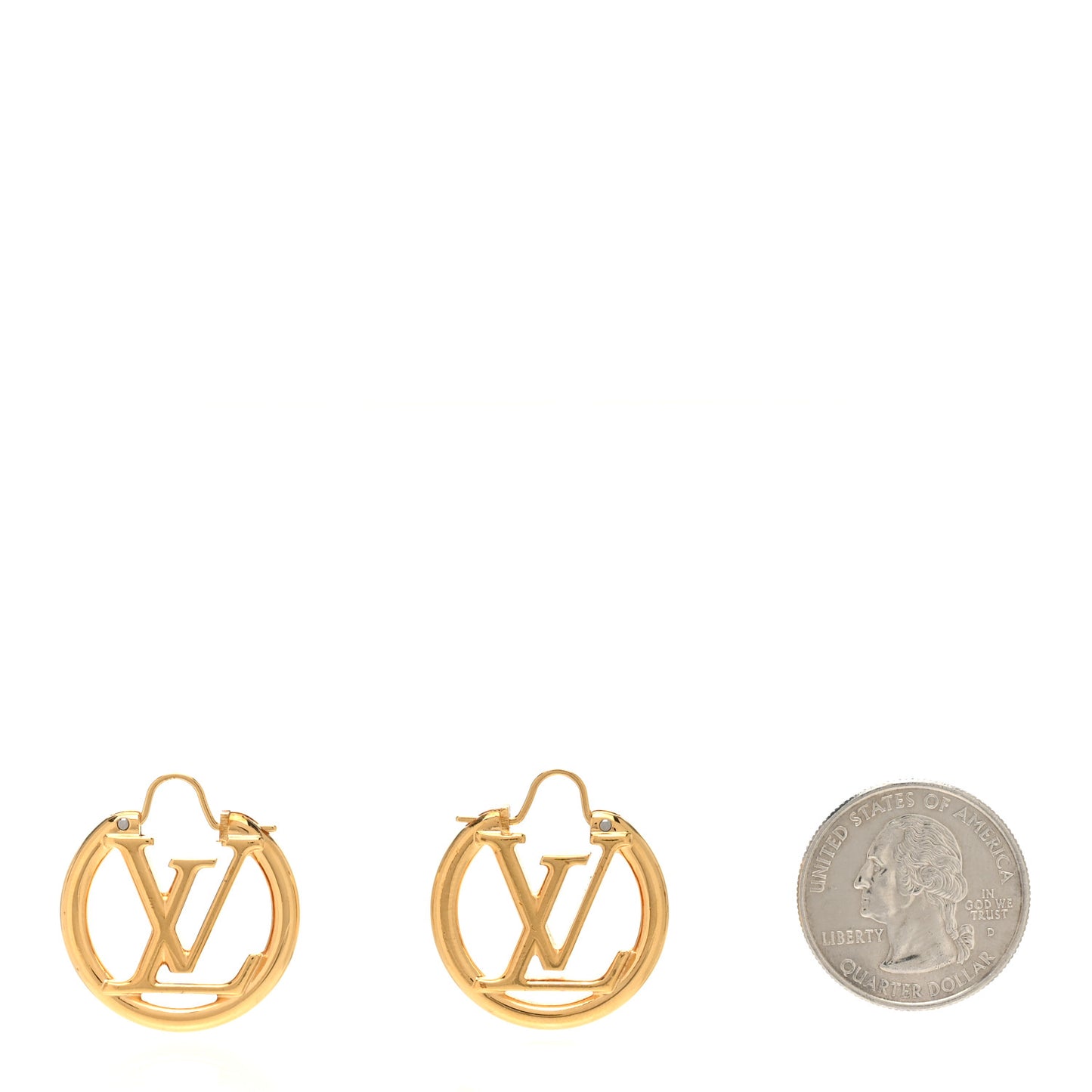 Metal Small Louise Hoop Earrings Gold
