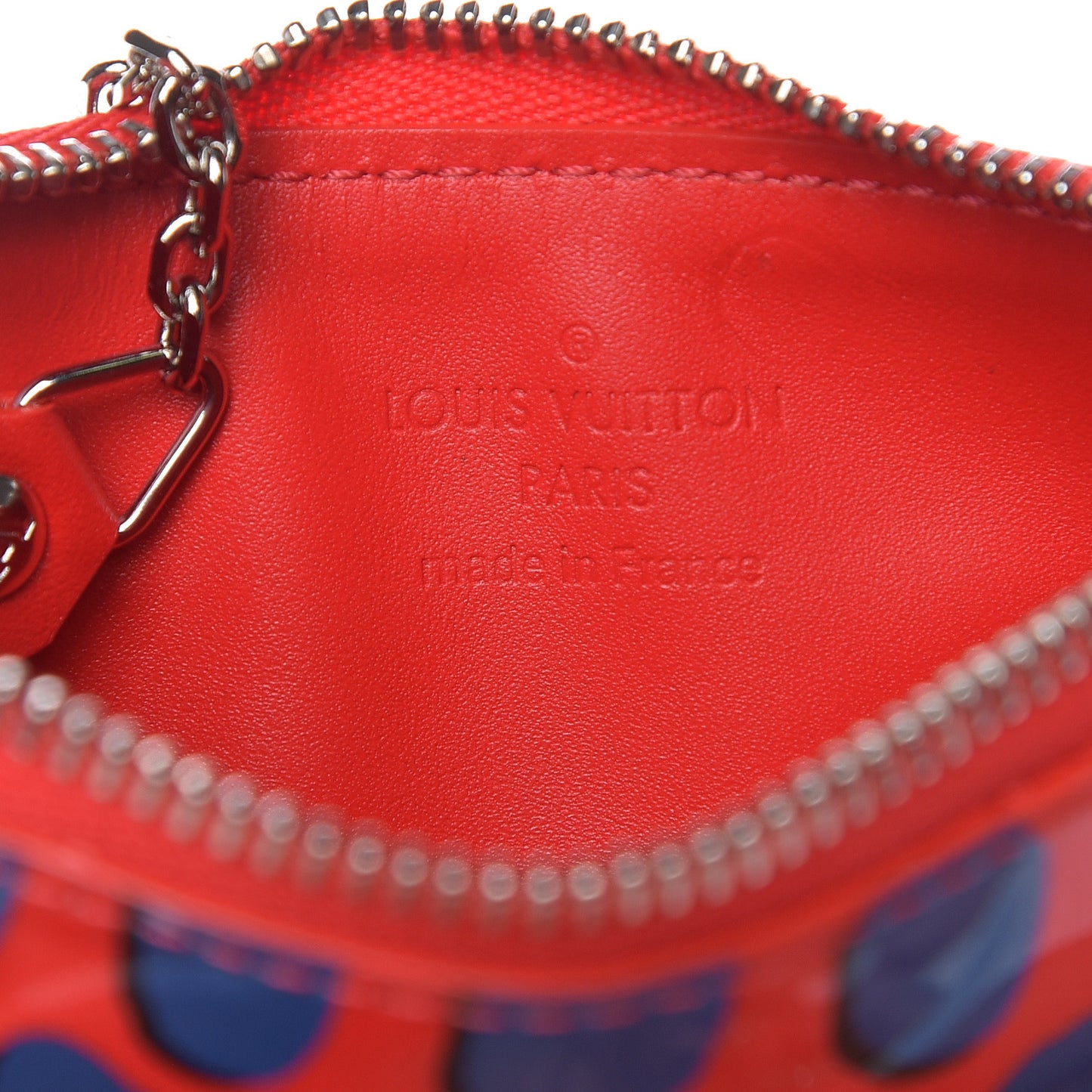 Vernis Jungle Dots Key Pouch Coquelicot Denim