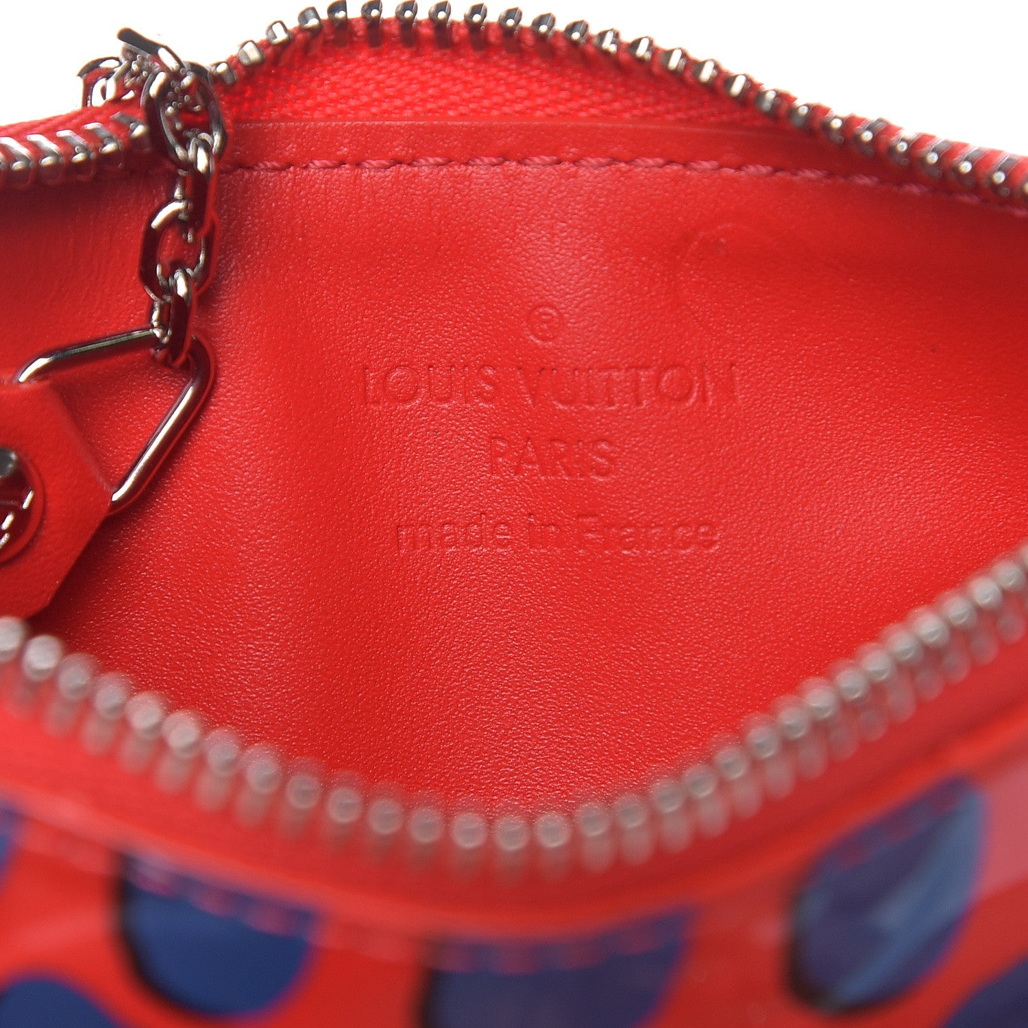 Louis Vuitton Vernis Jungle Dots Key Pouch Coquelicot Denim 7 of 9