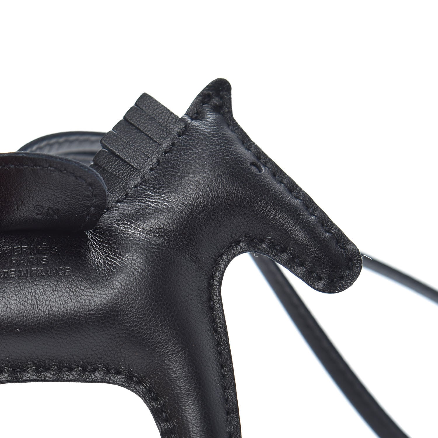 Hermes Milo Lambskin Grigri Rodeo Horse Bag Charm PM So Black 3 of 4