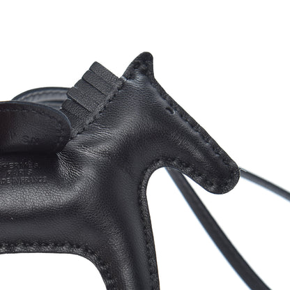 Hermes Milo Lambskin Grigri Rodeo Horse Bag Charm PM So Black 3 of 4