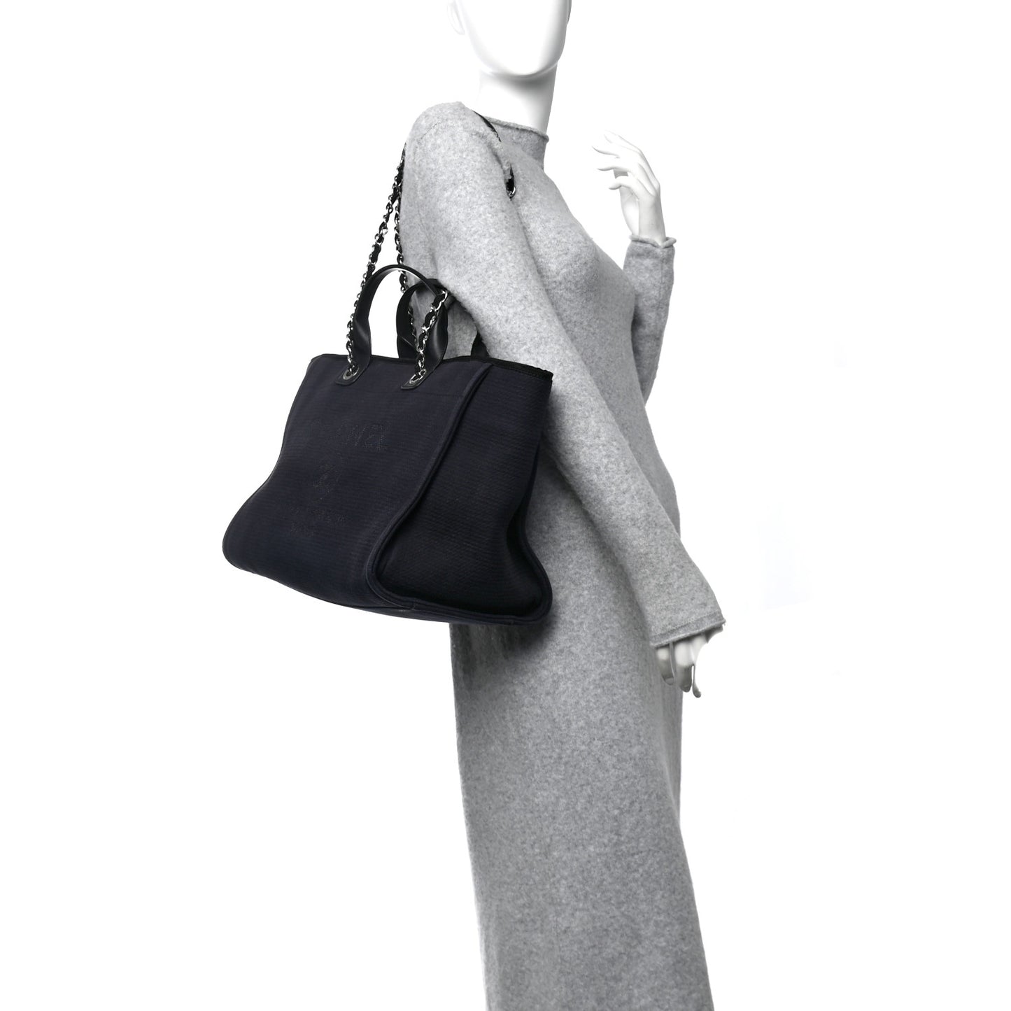 Mixed Fibers Medium Deauville Tote Dark Blue