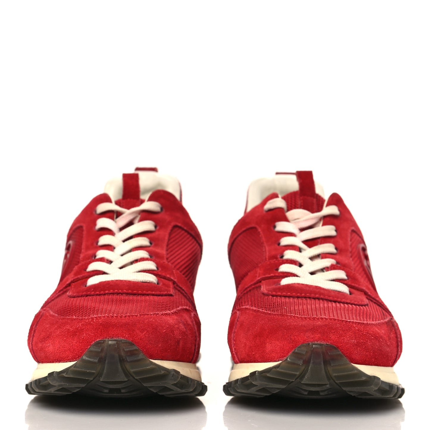 Suede Calfskin Run Away Sneakers 37.5 Rouge