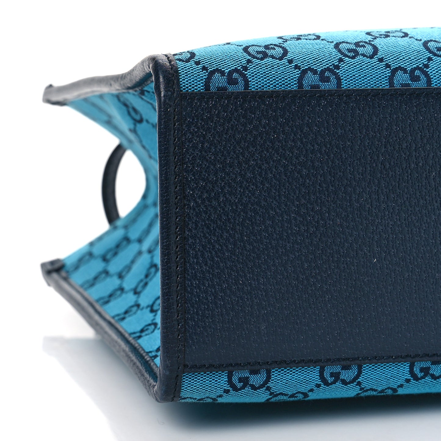 Monogram Multicolor Textured Dollar Calfskin Small Retro Interlocking G Tote Bag Light Blue