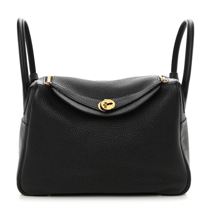 Hermes Taurillon Clemence Lindy 26 Black 1 of 8