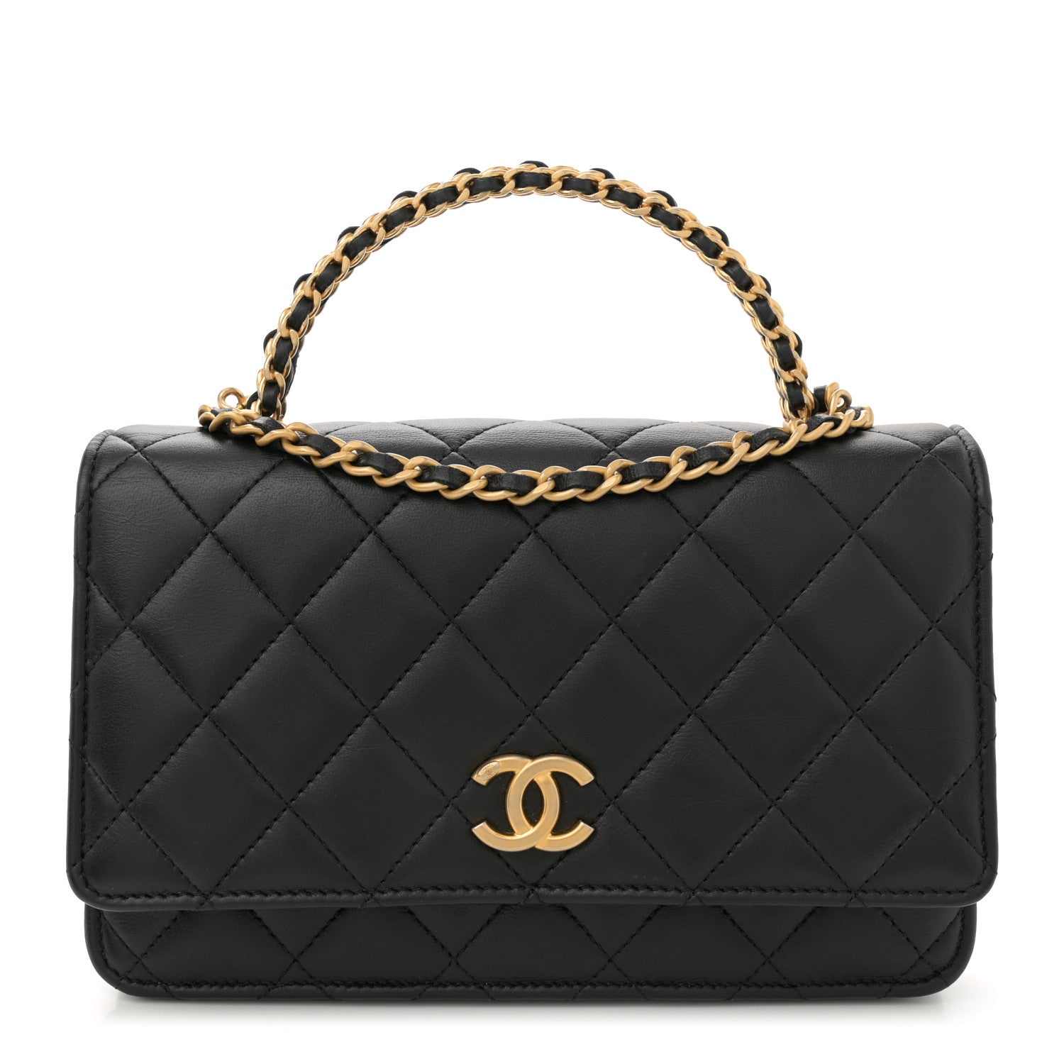 Chanel Lambskin Quilted Pick Me Up Wallet On Chain WOC Black 1 of 11
