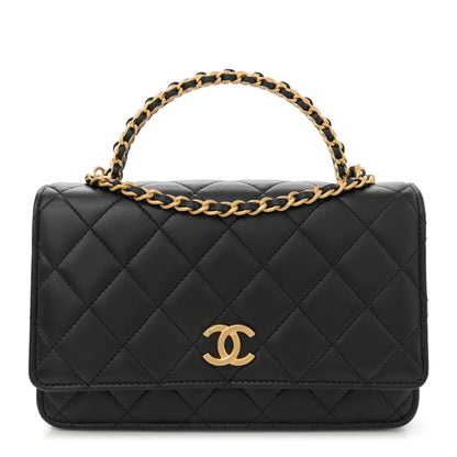 Chanel Lambskin Quilted Pick Me Up Wallet On Chain WOC Black 1 of 11