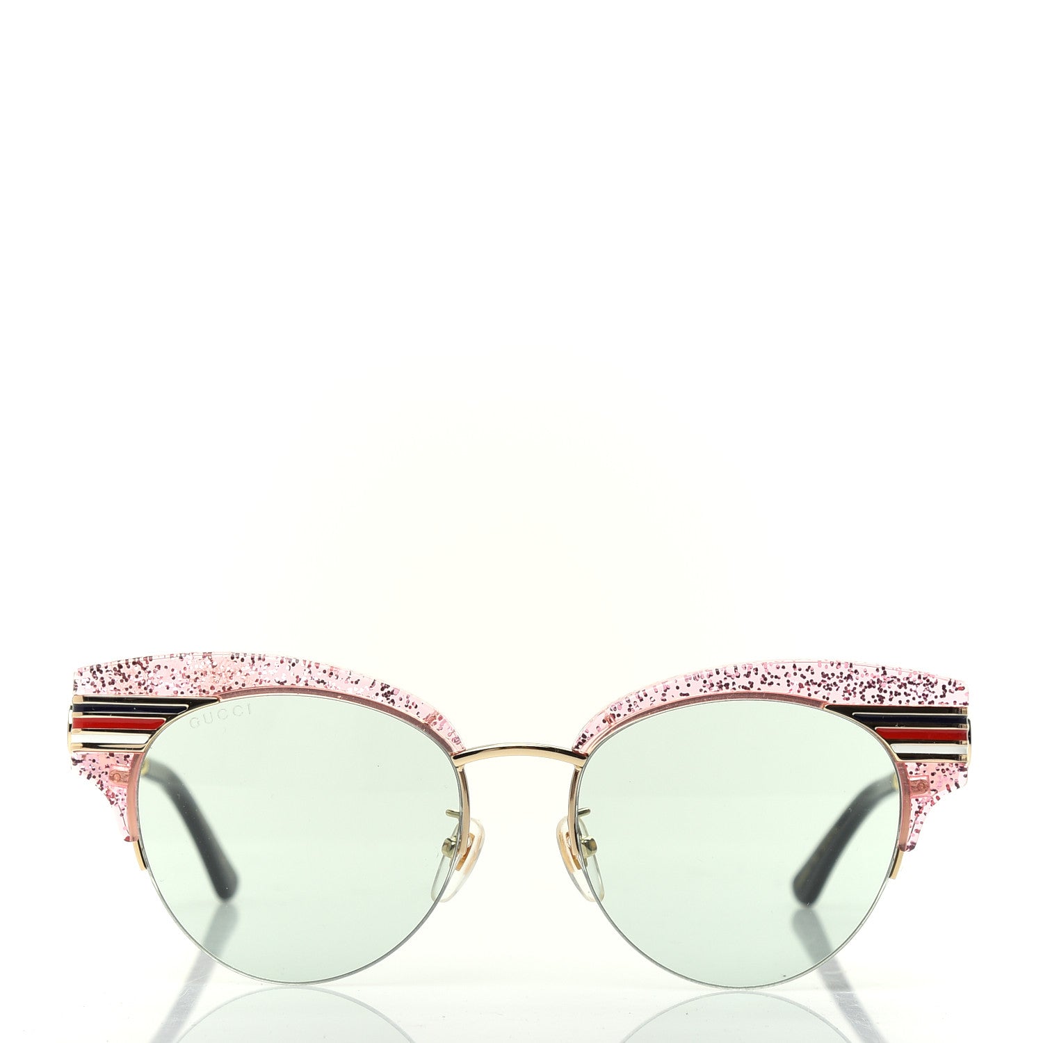 Gucci Acetate Metal Glitter Cat Eye Sunglasses GG0283S Pink 2 of 8
