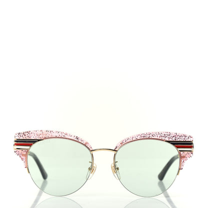 Gucci Acetate Metal Glitter Cat Eye Sunglasses GG0283S Pink 2 of 8