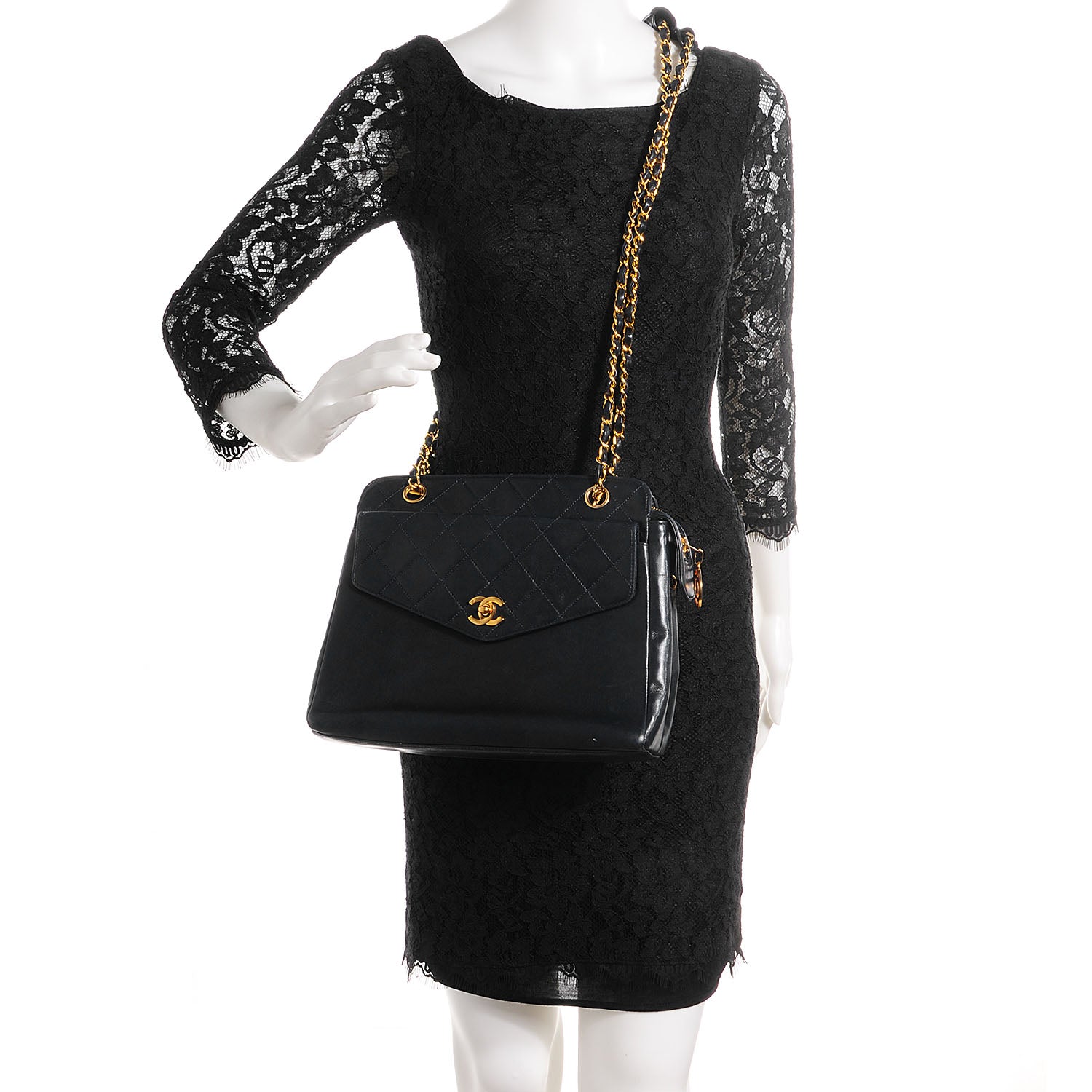 Chanel Quilted Lambskin Flap Shoulder Bag Navy Blue 2 of 8