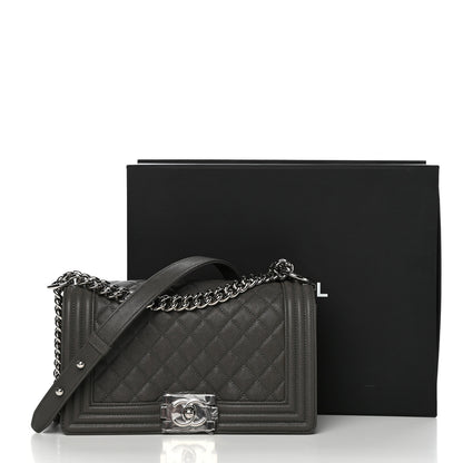 Chanel Caviar Quilted Medium Boy Flap Grey 11 of 11